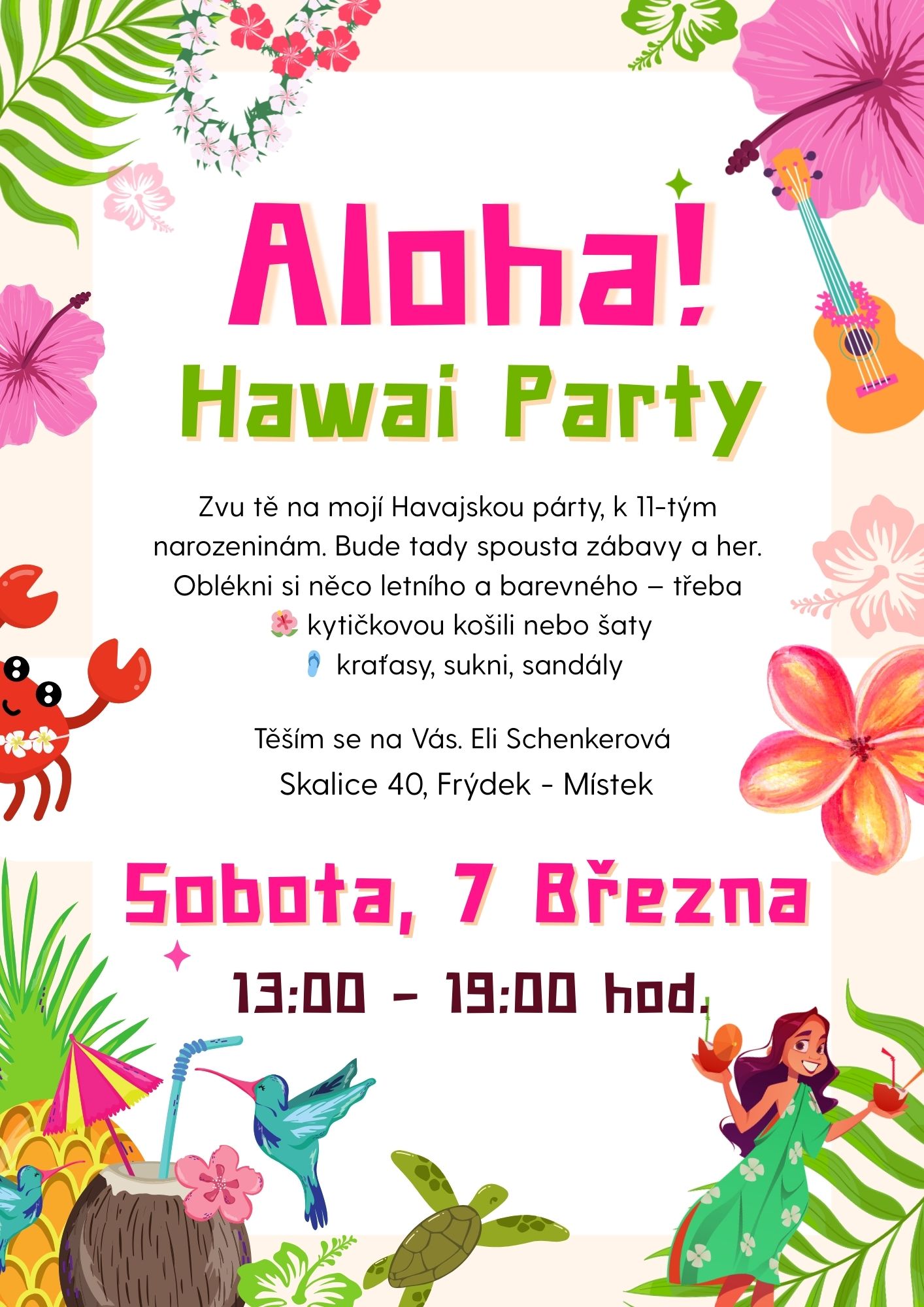 hawai party pozvánka