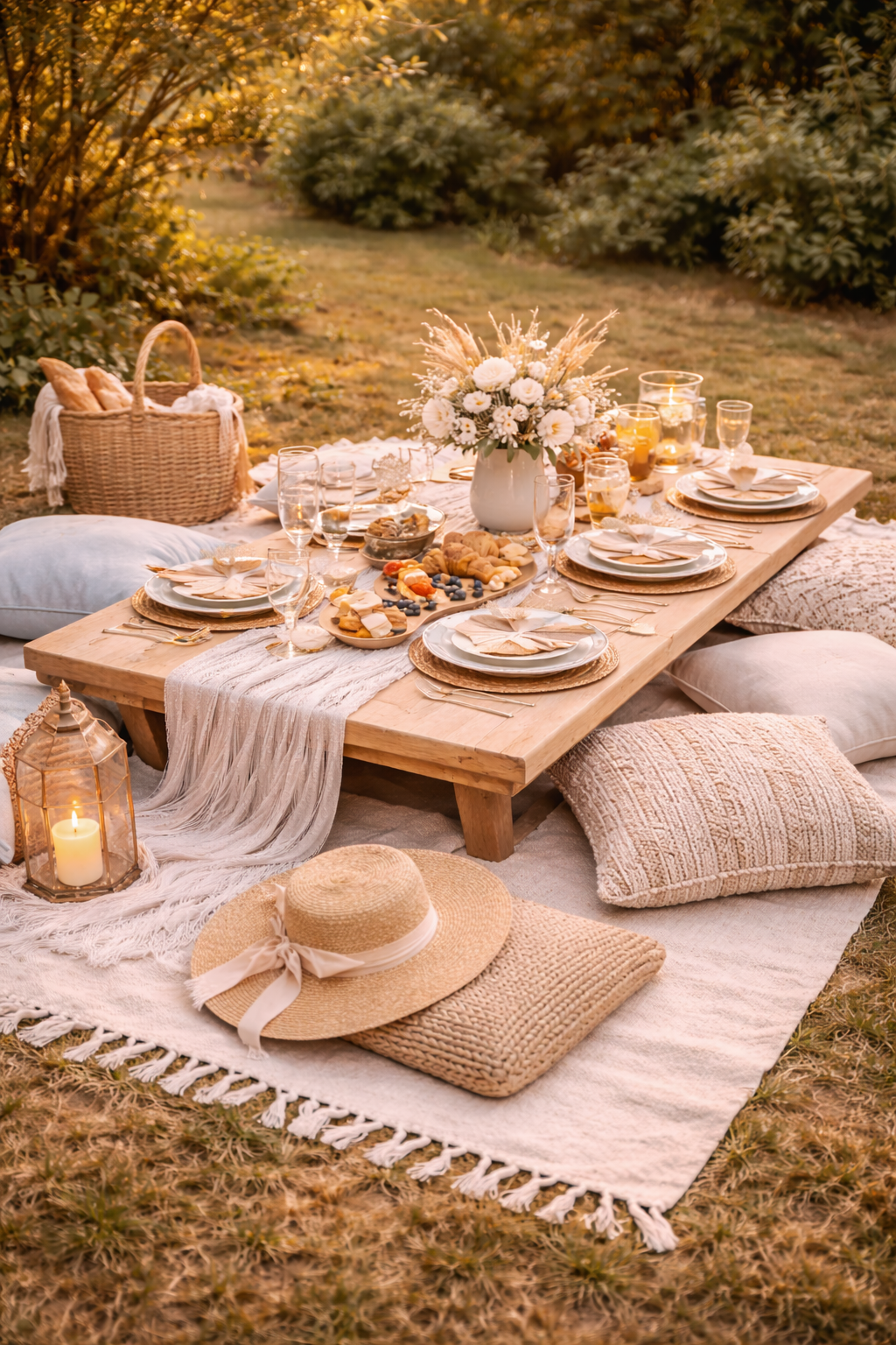boho piknik v přírodě